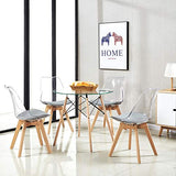 H.J WeDoo Ronde Table en Verre Table de Salle à Manger Scandinave Diamètre 80cm Moderne Style Nordique HxD: 75 x 80 cm en Verre trempé, Transparent