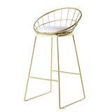 YLCJ Tabouret de Bar Nordique Chaise de Bar en Fer forgé Chaise de Salle à Manger avec Tabouret Haut doré, Chaise de Bar Creuse en Fil de Fer Max. Charge 200kg
