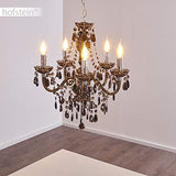 Lustre Delhi en Acryle noir et métal chromé, impressionnante lampe pendante vintage de salle à manger ou salon pour 5 ampoules E14, ampoule(s) non incluse(s)