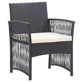 vidaXL 2X Fauteuils de Jardin avec Coussins Chaise de Patio Fauteuil de Terrasse Chaise de Jardin Fauteuil d'Extérieur Noir Résine Tressée