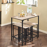 SoBuy OGT11-N Set de 1 Table + 4 Tabourets Ensemble Table de Bar Bistrot + 4 Tabourets avec Repose-Pieds Table Haute Cuisine