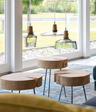 Suspension moderne lustre en verre clair avec lampe de décoration en bois 1 lampe de suspension for la salle à manger chambre salon cuisine îlot (Size : D)