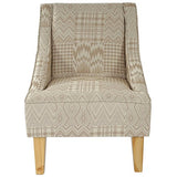 Fauteuil Malmö T371, Fauteuil rembourré de Salon, rétro, Design des années 50 ~ Beige/Marron, Tissu