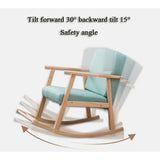 Rocking Chair Relax Chair Fauteuil Lounge Chair Fauteuil Relaxant en Lin/Cuir avec SièGe Rembourré Confortable, Taille: 54x85x110cm