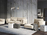 Milo Casa Velours Méridienne Droite, Elio, 1 Place, Beige, 170x84x97