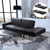 interougehome Canapé-lit Cuir Artificiel Noir