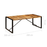 vidaXL Bois de Manguier Solide Table de Salle à Manger Table à Dîner Meuble de Cuisine Table de Repas Mobilier à Dîner Maion Intérieur