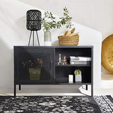 MEUBLE COSY Grand Espace Armoire métallique, Armoire de rangement en métal à 2 couches, 1 Portes Métal Meuble de Bureau Armoire, Buffet de rangement, Armoire avec étagère Noir