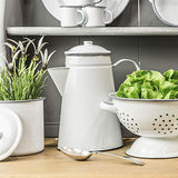 Kitchen Craft LNENSTORE Boîte de Rangement, Acier, Blanc/Gris, 9 x 12 x 16 cm