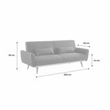 Alice's Home - Canapé Convertible à bouclettes Blanches- Oskar - 2-3 Places scandinave Droit avec Pieds Bois