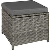 Tectake 800824 Salon de Jardin en Résine Tressée Modulable 1 Canapé d’Angle 1 Table 2 Poufs Tabourets - Diverses Couleurs (Gris tacheté/Gris)