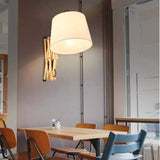 Amkoc Applique Murale En Bois De Chêne De Ciseaux Extensible Télescopique Applique Murale Lampe de Lecture De Chevet, Pour Le Salon Chambre Lampe Éclairage Éclairage Intérieur E27 Socket
