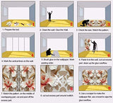 ZXCVWY 3D Fond D'Écran Murales Auto-Adhésif Rétro Jungle Tropicale Noire Et Blanche Peinte À La Main Européenne 350 X 256 Cm(W*H) Autocollant Peut Bouger Photo Fond D'Écran Effet 3D Famille Chambre S