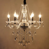 SAILUN 6 lustre en cristal lustre pampilles moderne vintage plafonnier lampe pendentif E14 suspension pour le salon, salle à manger, chambre à coucher (6-lustre)