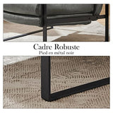 Zouron Fauteuil de Salon Vintage en Similicuir, Fauteuil Relax Confortable avec Pieds en Métal, Fauteuil Chambre Industriel, Gris