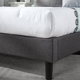 Cadre de lit plateforme capitonné 35 cm Dachelle ZINUS | Sommier | Support à lattes en bois | Facile à monter | 160 x 200 cm | Gris foncé