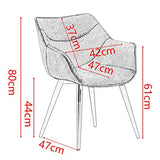 WOLTU 1 X Chaise de Salle à Manger rembourrée en Tissu Scientifique Pieds en métal,Chaise pour Chambre Chaise de Salle de réception,Gris Clair BH99hgr-1