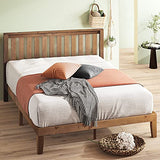 ZINUS 30 cm Alexia Sommier plateforme en bois avec tête de lit | Base solide en bois | Support à lattes en bois | Facile à monter | Rangements sous le lit | 140 x 190 cm | Pin rustique