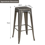 Duhome Tabouret de Bar en métal/Fer métallique empilable Design Industriel sélection de Couleur 665D