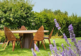 TrackDesign SPICA | Table en corten et bois - Dim: ø dessus de table 180cm - ø base de table 80cm - H 75cm