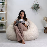 icon Pouf Fauteuil en Fausse Fourrure Cocoon, Pouf Geant de Salon, Pouf Fauteuil pour Adultes avec Remplissage