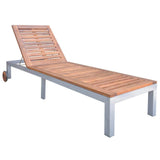 Tidyard Chaise Longue Relax | Chaise Longue d'Extérieur | Bain de Soleil Bois d'acacia Solide 207x70x88 cm pour Piscine, Jardin, Patio ou Balcon