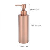 Fdit Distributeur de Savon en Acier Inoxydable Cuisine Salle de Bains Comptoir Pompe à Main Liquide Bouteille Rose Gold(350ML)
