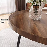Table basse industrielle ronde – Tables basses pour le salon, table à thé moderne de loisirs, table centrale pour le salon, salle à manger, tables gigognes pour les petits espaces (couleur : noyer,