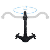 Robinet de Cuisine Mitigeur 360° Pivotant avec Double Levier Design Rétro Traditionnel Laiton Durable Noir Robinet HAOXIN HXB02E