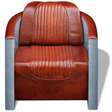 Festnight Fauteuil cabriolets Marron Clair en Cuir véritable 71 x 78 x 73 cm