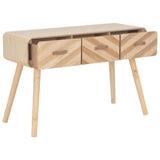 Tidyard Table Console | Table d'entrée | Table d'appoint avec 3 Tiroirs en Bois Massif 100 x 35 x 68 cm