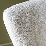 Happy Garden Fauteuil EIRA, en Tissu Bouclette écru, Effet Peau de Mouton, piétement en métal
