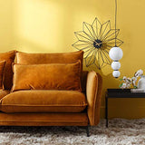 Tousmesmeubles Canapé 2 Places Tissu Ocre - Nagoya - L 188 x l 100 x H 84 - Neuf