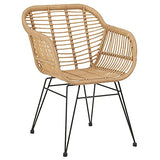 IDIMEX Chaise de Salle à Manger Paramo Imitation rotin, Fauteuil d'intérieur ou d'extérieur pour Jardin en polyrattan résistant aux UV et 4 Pieds en métal Anti-Rouille laqué Noir