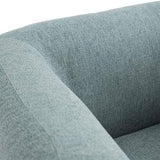 AltoBuy Marvel - Fauteuil Club Tissu Bleu Clair Pieds Bois