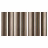 DECOON Lot de 7 Revêtements muraux tasseaux Bois 120x30x1 cm - Pack tête de lit 160 - Lamelles chêne Clair Fond Noir 2,52 m²