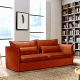 Made In Meubles Canapé en Velours Couleur Terracotta 3 Places Madrid Canapé 100 x 209 x 87 cm