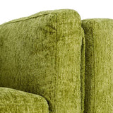 Tousmesmeubles Canapé 3 Places Velours Vert Clair - FUNCHAL - L 240 x l 95 x H 75 - Neuf