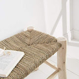 Banc marocain en bois massif et tressage naturel (Tressage ligne, 60cm)