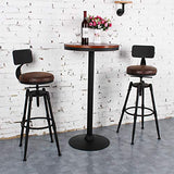 tabouret de bar avec dossier noir metal et bois industriel industrielle rétro Tabouret pivotant à hauteur réglable Tabouret de comptoir bar Tabouret rustique bois, Chaise de salle à manger scandinave