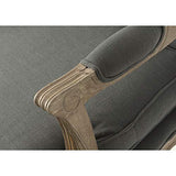 Amadeus Fauteuil Bergère Style Classique Chic Tissu Gris