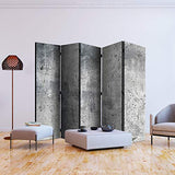 decomonkey | Paravent repliant XXL 225x172 cm | cloison pour séparer Une Piece | Impression sur Le Papier intissé 100% décoratif Opaque Foto en Bois avec Interieur Impression Mur de Pierre Gris
