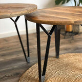 Luca Lot de 2 tables basses rondes en bois de manguier