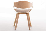 CLP Chaise Design Retro Kingston Tissu I Chaise de Salle à Manger Scandinave Accoudoir Ergonomique I Assise et Dossier Rembourrés I Couleur: Nature/crème