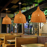LAMP Lustre Vintage Moderne De Rotin Industrielle Romantique LED Plafonnier Luminaire Lustre Tissé à La Main Brown -60×60