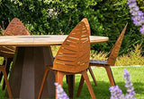 TrackDesign SPICA | Table en corten et bois - Dim: ø dessus de table 180cm - ø base de table 80cm - H 75cm