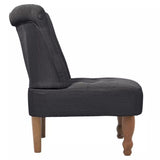 vidaXL 2X Fauteuils en Style Français Tissu Gris Chaises de Salon Maison
