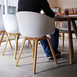 GroBKau Lot de 4 Chaises de Salle à Manger Scandinaves avec Pieds en Métal, Blanc