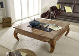 Table Basse 160x80cm - Bois Massif de Palissandre laqué - Inspiration Ethnique-Coloniale - Opium #634