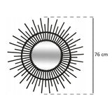 Atmosphera - Miroir en rotin Soleil D 76 cm Coloris Noir